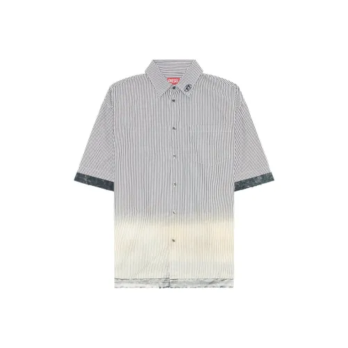 DIESEL Черный Белый Мужская Рубашка