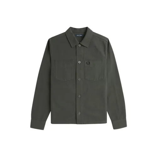 FRED PERRY FW24 Рубашка Мужская Зеленая