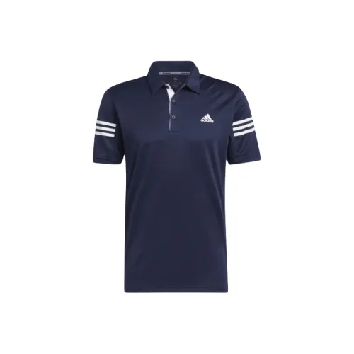 Adidas 3 Stripes GOLF Поло Мужское Университетский Морской