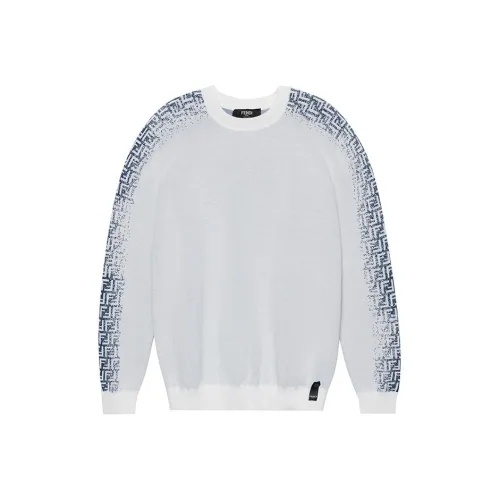 Fendi Синий с Белым Lettering Мужские Свитеры