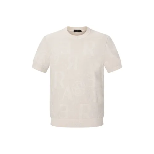 RARE Короткий рукав Свитер Мужской Абрикос