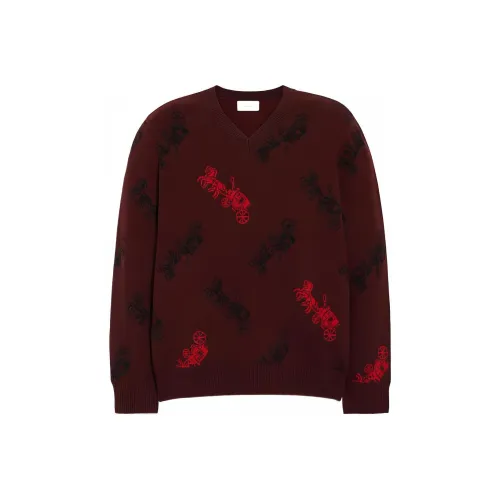 COACH FW22 Свитер Мужской Бордовый