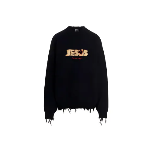 Vetements Темно-синие мужские свитеры