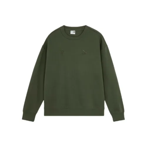 PUMA Sports Life Collection BZ CC Носки Crew FL Свитшот Мужской Зеленый