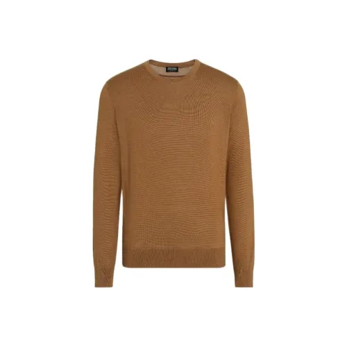 Ermenegildo Zegna Темно-коричневый Мужской кашемировый свитер