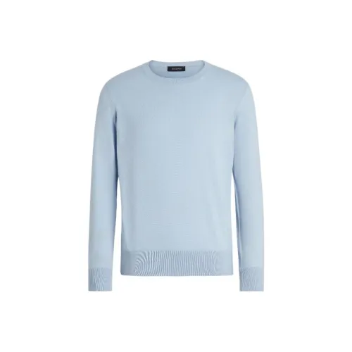 Zegna FW22 Свитер Мужской Светло-Синий