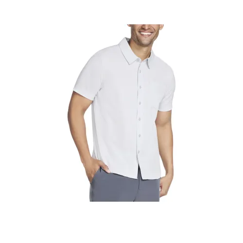 Skechers GO WALK Air Short-Sleeved Shirt Men's White Скекиерс GO WALK Air Короткий-Рукав Шорты Мужской Белый