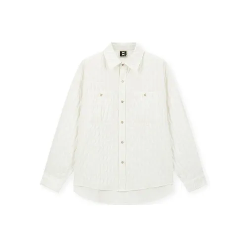 Безшовный крой, белый, унисекс, рубашки