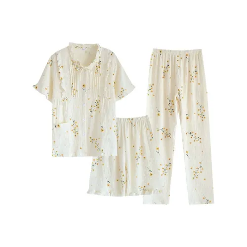 Sleep Pajama Set Women's Light Yellow