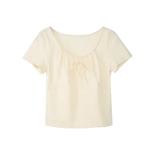 Fstudio Летний Корейский стиль Круглый вырез Модный Универсальный Короткий рукав T-рубашки Женские