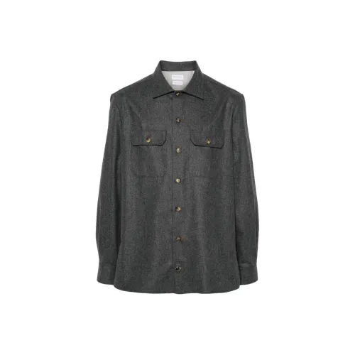 BRUNELLO CUCINELLI SS24 Рубашка Мужская Темно-Серый