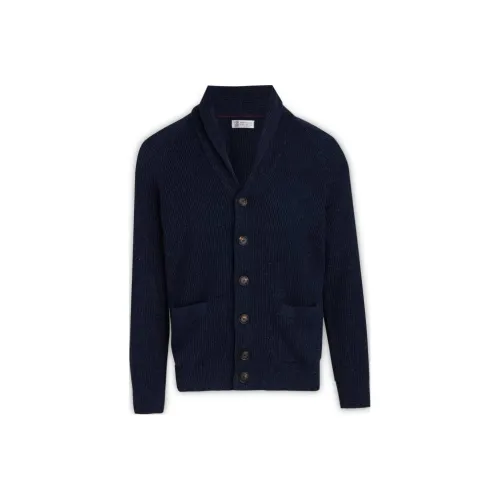 BRUNELLO CUCINELLI Морской синий Мужские Свитера
