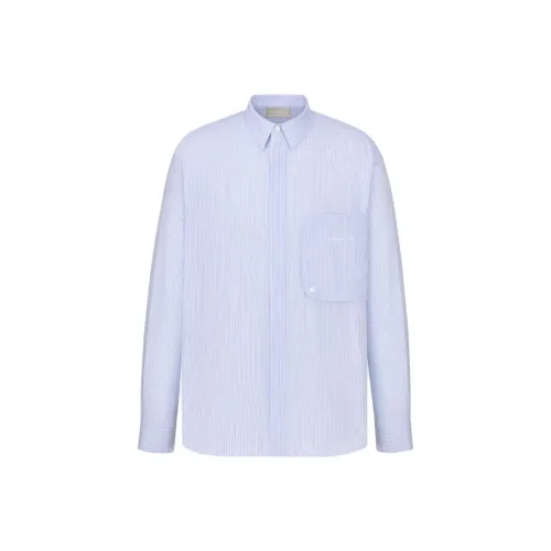 DIOR Christian DIOR Couture Вышивка Рубашка Мужская Синяя