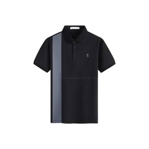 Поло Dance with Wolves Мужское Черное