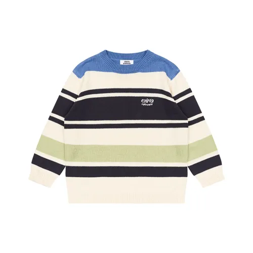 Свободный крой Свитер Унисекс Синий Зеленый