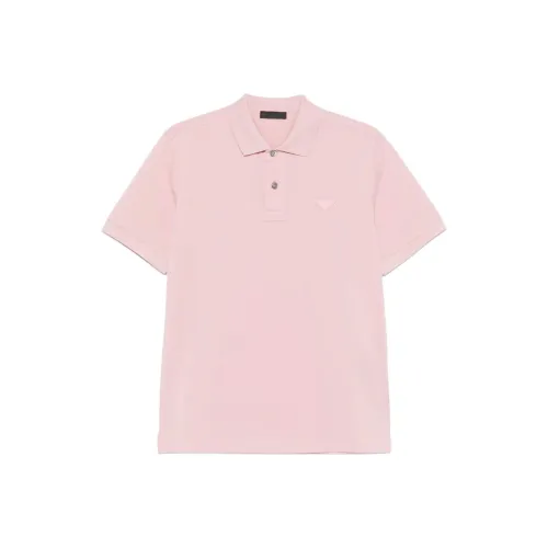 PRADA SS25 Поло Мужское Розовое