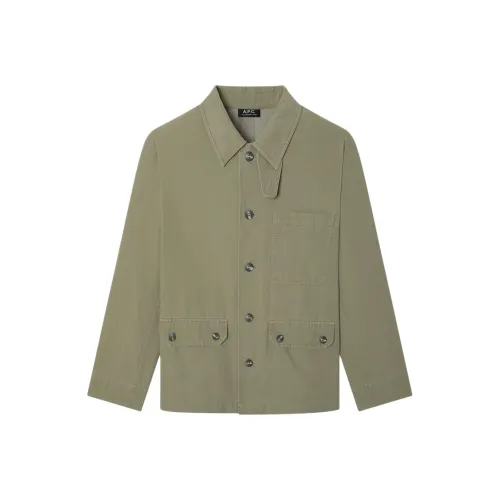 A.P.C Куртки и Пальто Мужской Серый Зеленый