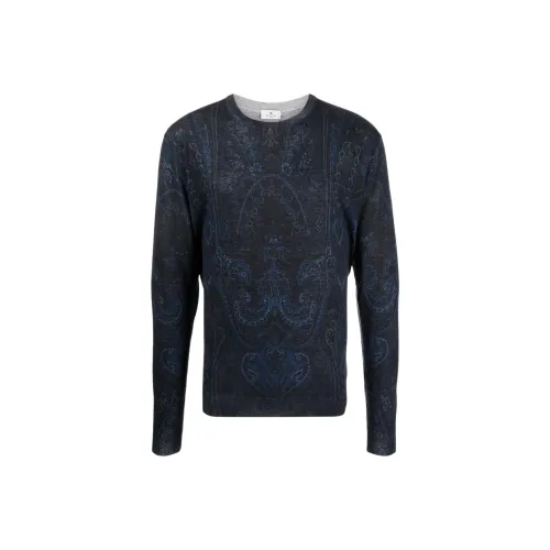 ETRO Темно-синий синий мужской кашемировый свитер
