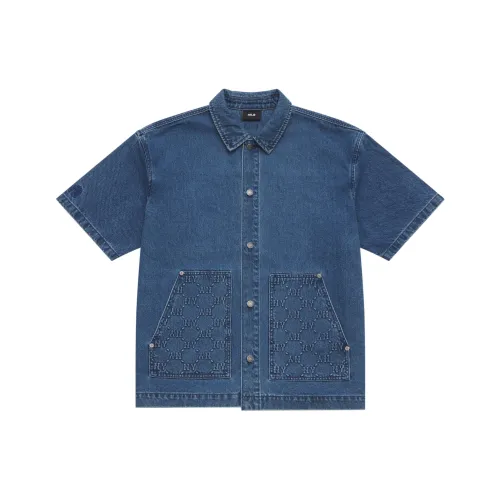 MLB MONOGRAM Коллекция New York Yankees SS25 Рубашка Унисекс Деним