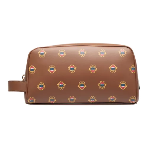 BALLY Телячья кожа Туалетная сумка Мужская Коричневая