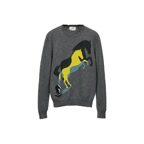 HERMES Серые Мужские Свитера