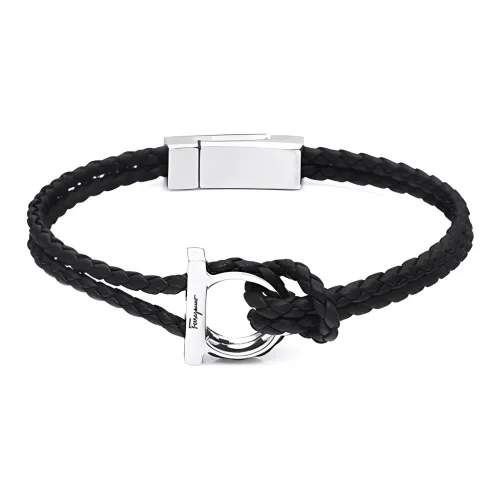 FERRAGAMO Кожа Браслеты Мужской Серебряный