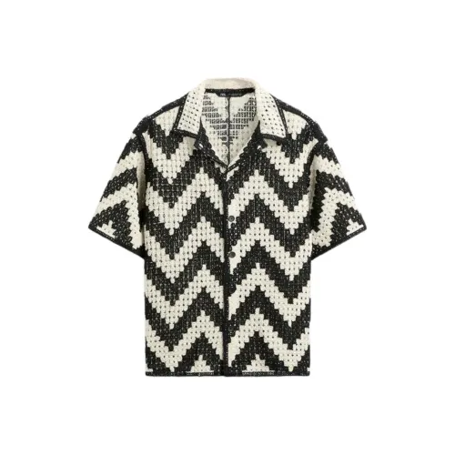 ZARA Белый/Черный Мужские Рубашки