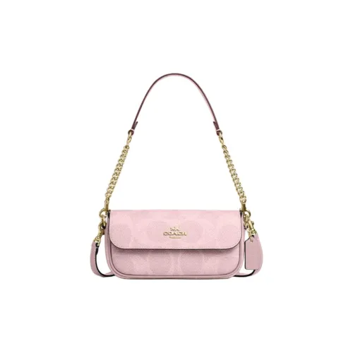 COACH Hailey Холст с покрытием и гладкая кожа Сумка на плечо Маленькая Женская Розовая