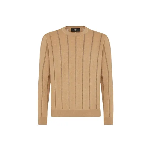 Fendi Хаки Мужские кашемировые свитеры