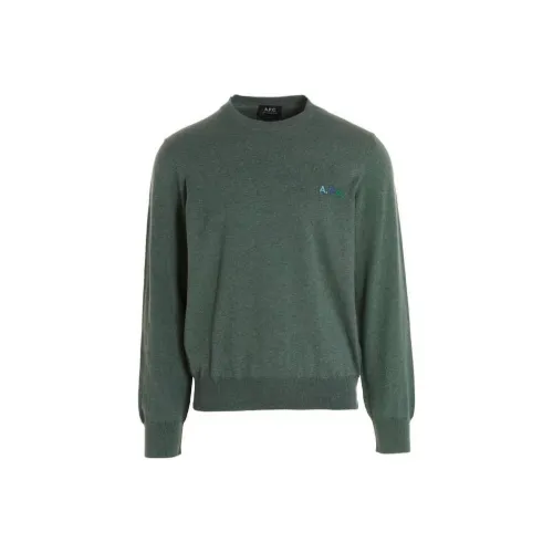 A.P.C Зеленые Мужские Свитера