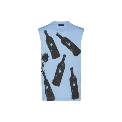 PRADA Светло-синие мужские майки