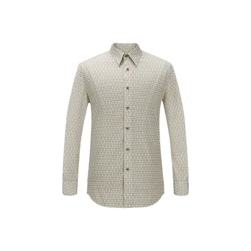 G·Mons Рубашка Мужская Средняя Кофейного Цвета с Цветочным Дизайном