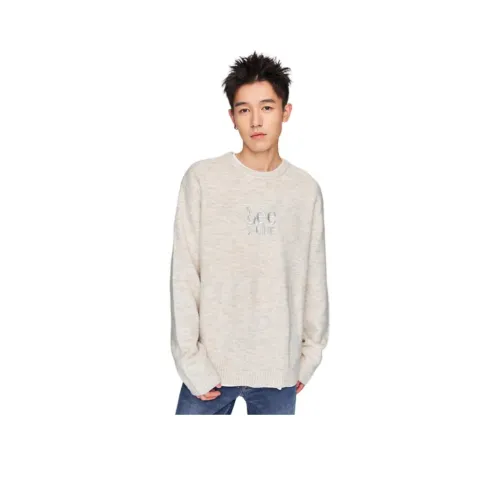 Lee совместный модель FW24 Свитер Унисекс Овсяный Серый