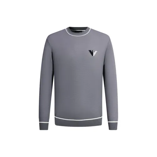 EMPORIO ARMANI FW24 Свитер Мужской Фиолетовый Серый