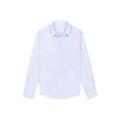 SPORTY RICH SS24 Рубашка Унисекс Белый Светло-Синий