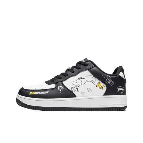 SNOOPY Air Force One Скейтборд Кроссовки Низкие Белые Черные Унисекс