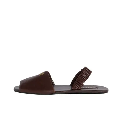 MIU MIU Nappa One Strap Sandals Women's Brown