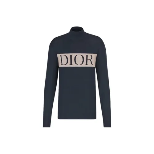 DIOR Кашемир Свитер Мужской Темно-синий