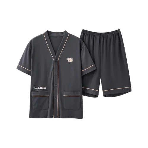 Пижамный комплект для сна мужской серый медведь