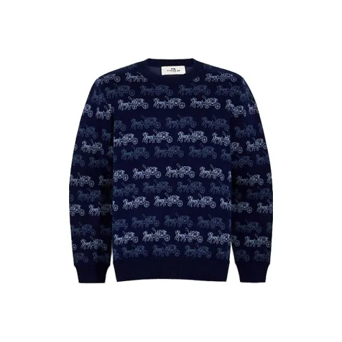 COACH Темно-синие мужские свитеры