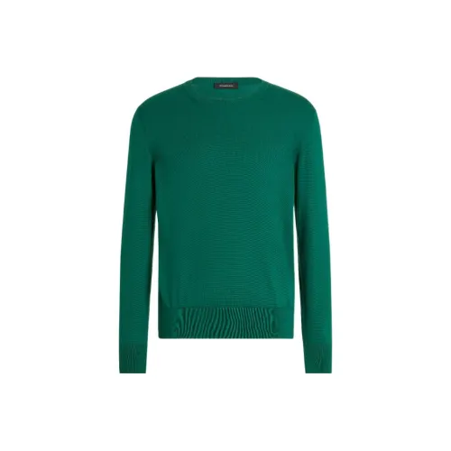 Ermenegildo Zegna Темно-зеленый Мужской кашемировый свитер