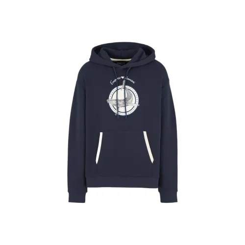 EMPORIO ARMANI FW24 Толстовка Мужской Морской Синий