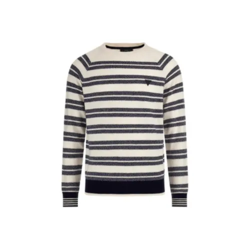 GUESS Свитер Мужской Белый Синий Полосы