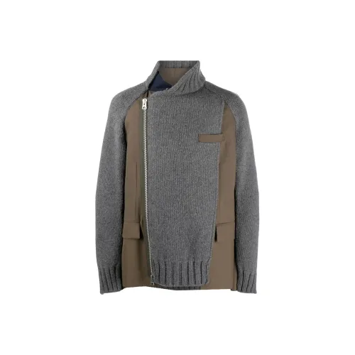 Свитеры для мужчин с совместным брендом Sacai серого цвета