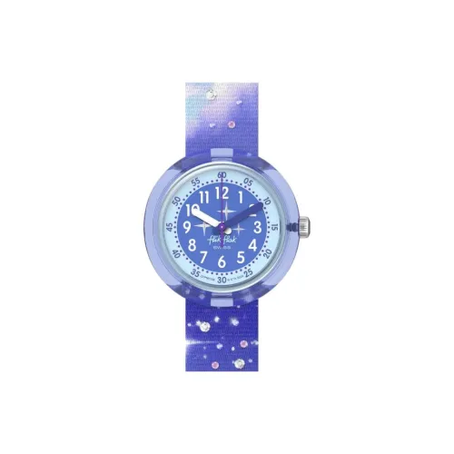 SWATCH Flik Flak Collection Кварцевый механизм Детские часы 32 мм Синий циферблат Био пластик Чехол для часов Тканевый ремешок