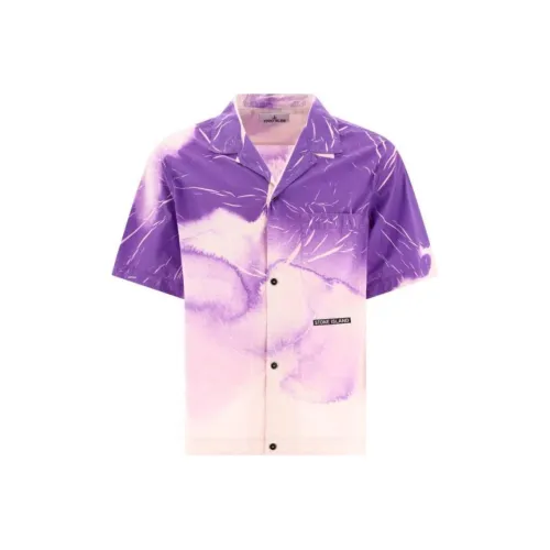 STONE ISLAND Рубашка Мужская Фиолетовая