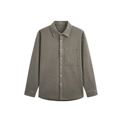 GXG Коричневый Серый Мужские Рубашки