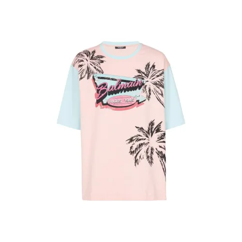 BALMAIN Розовые Мужские T-рубашки