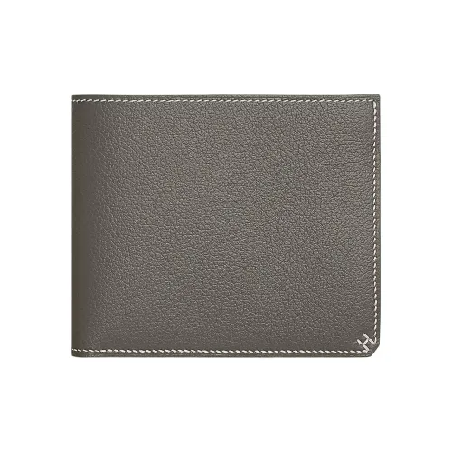 HERMES H Sellier Кошельки 0L Grismeyer Дождевой облачный серый цвет Мужской