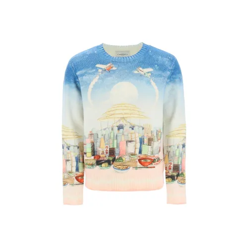 CASABLANCA Кашемир Свитер Мужской Синий